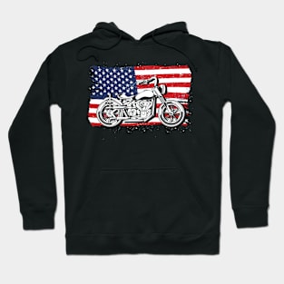 Bike American Biking Motorcycle USA Flag Biker Hoodie